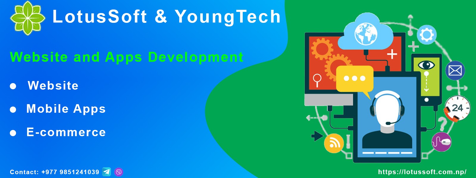 Lotussoft & Youngtech design and develop all kind of web applications, mobile applications and e-commerce and marketplace for business