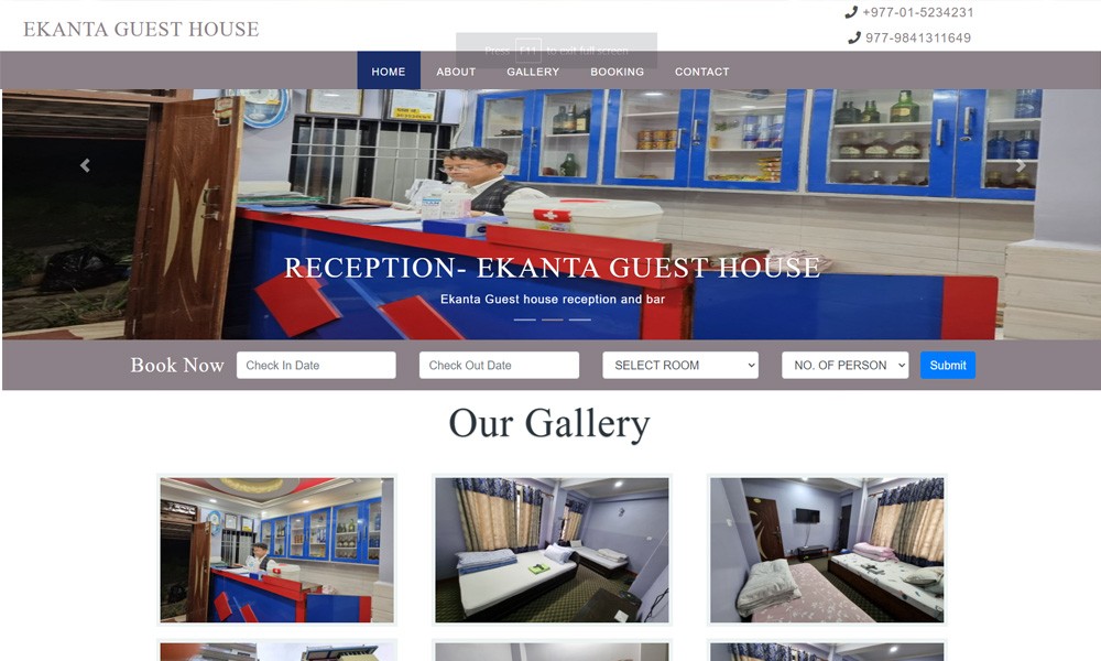 Make Guest House Website in Kalanki Kathmandu Nepal