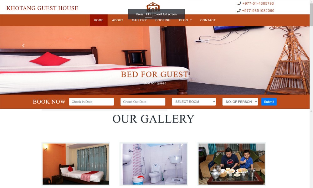 Guest House in Kathmandu (Khotang Guest House) Website