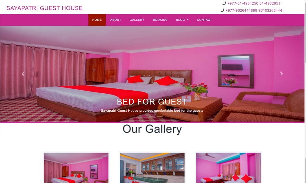 Sayapatri Guest House Website