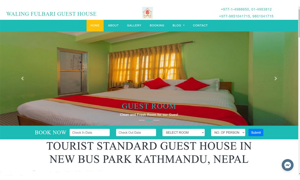 Guest house in New bus park Kathmandu Nepal Website